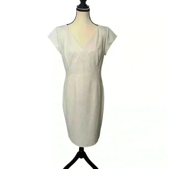 Classiques Entier Women’s size 12 White Pencil Dress. Cap sleeve. Double zip - Picture 1 of 15
